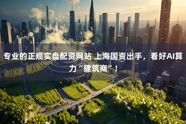 专业的正规实盘配资网站 上海国资出手，看好AI算力“建筑商”！